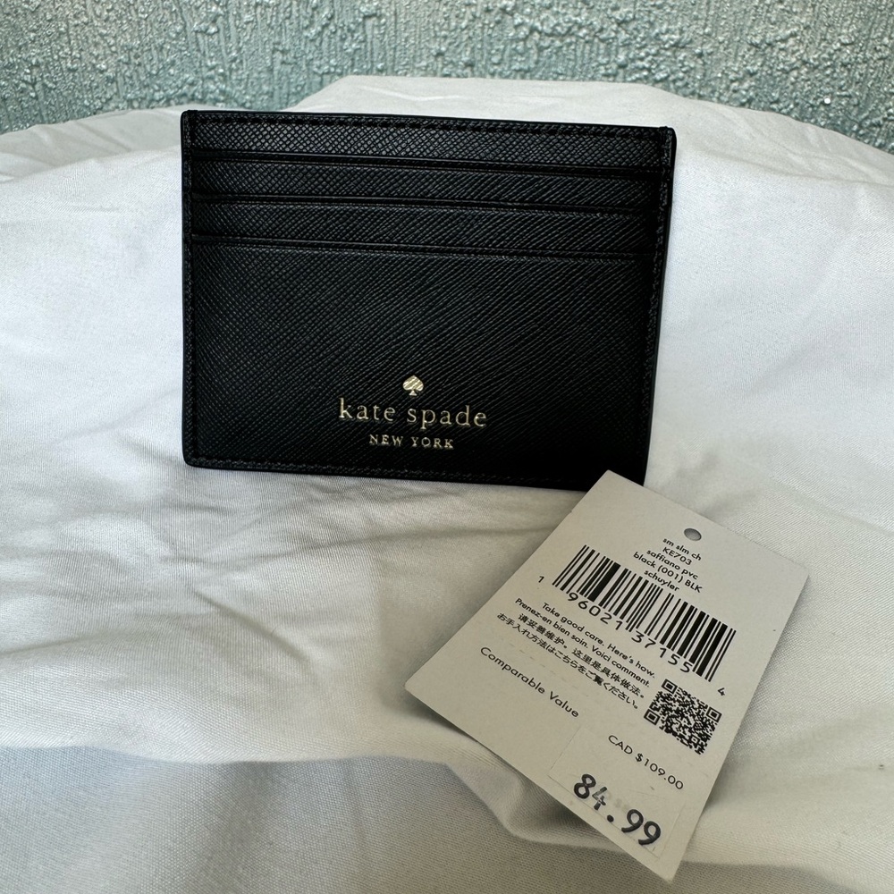 NWT Kate Spade Black Card holder